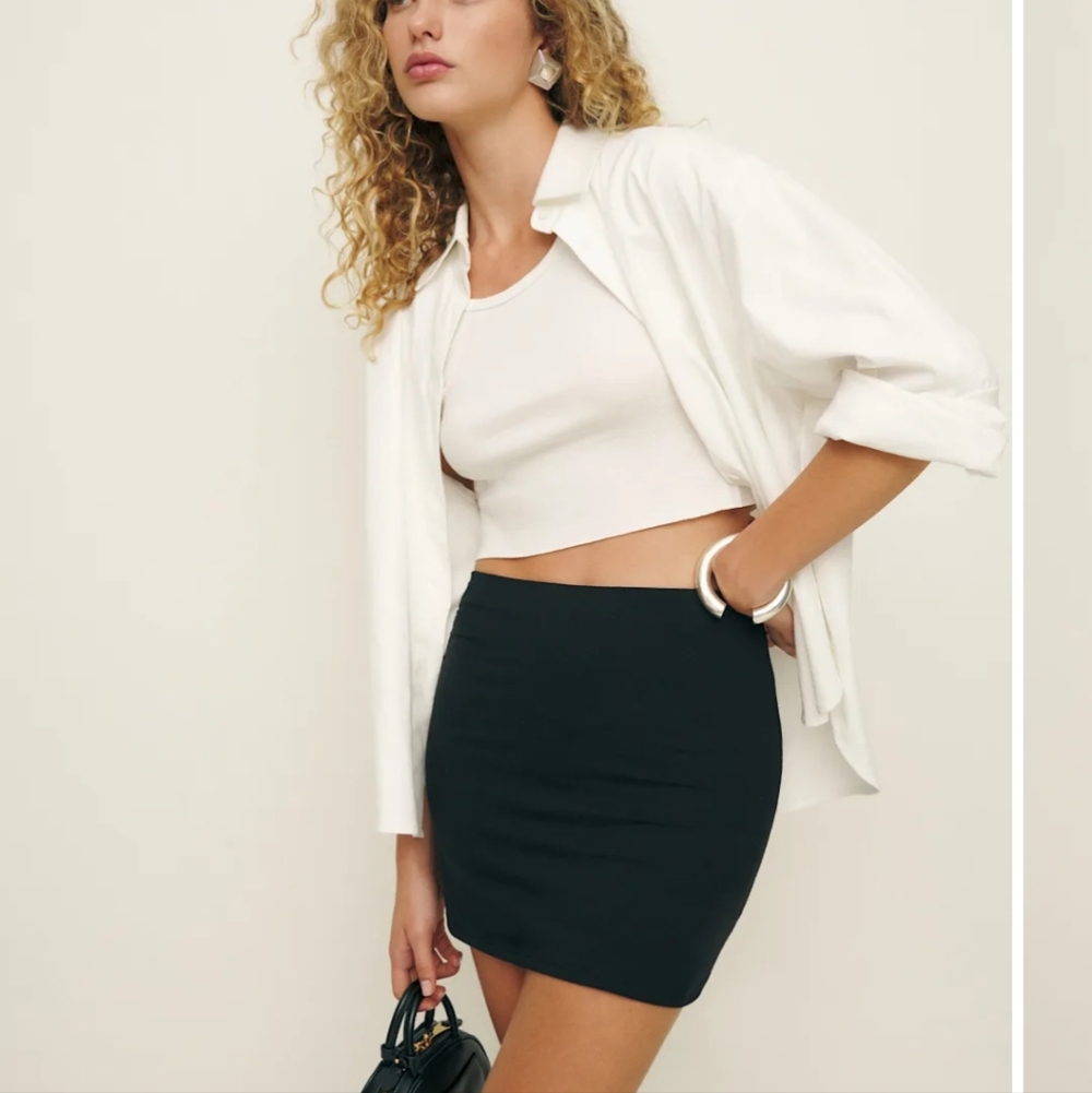 Reformation Layne Knit Skirt Black - Size XS